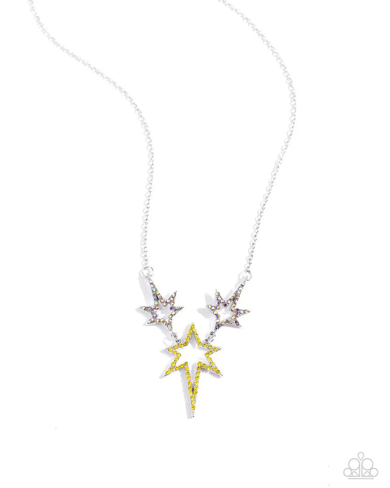 Paparazzi Necklace ~ Explosive Exhibit - Yellow