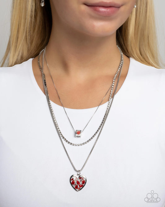 Paparazzi Seize the Sides - Red Necklace