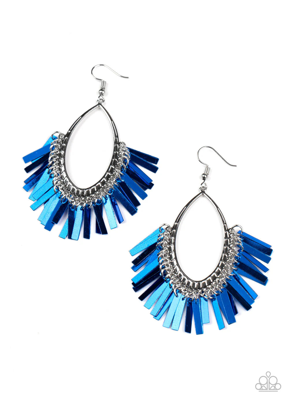 PAPARAZZI "FINE-TUNED MACHINE" BLUE EARRINGS