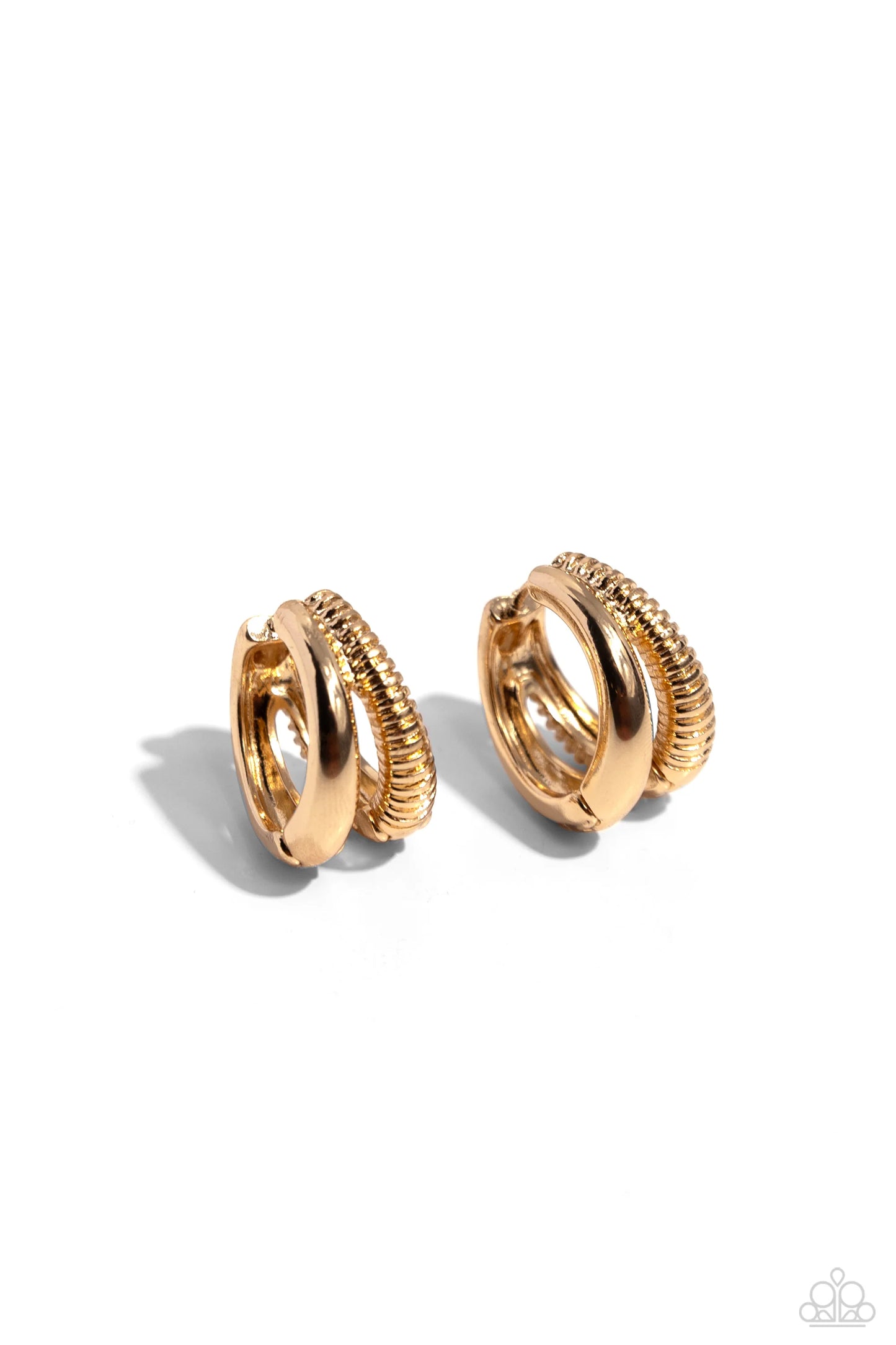 Paparazzi Textured Tremolo - Gold Earrings