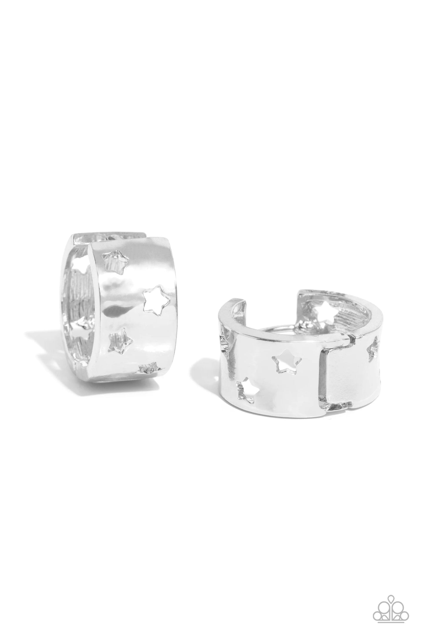 Paparazzi Setting the STAR High - Silver Earrings