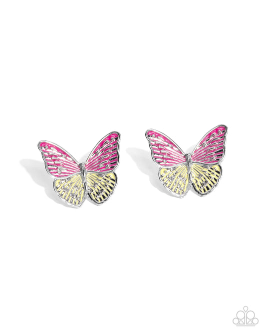 Paparazzi Aerial Appreciation - Pink Post Earrings