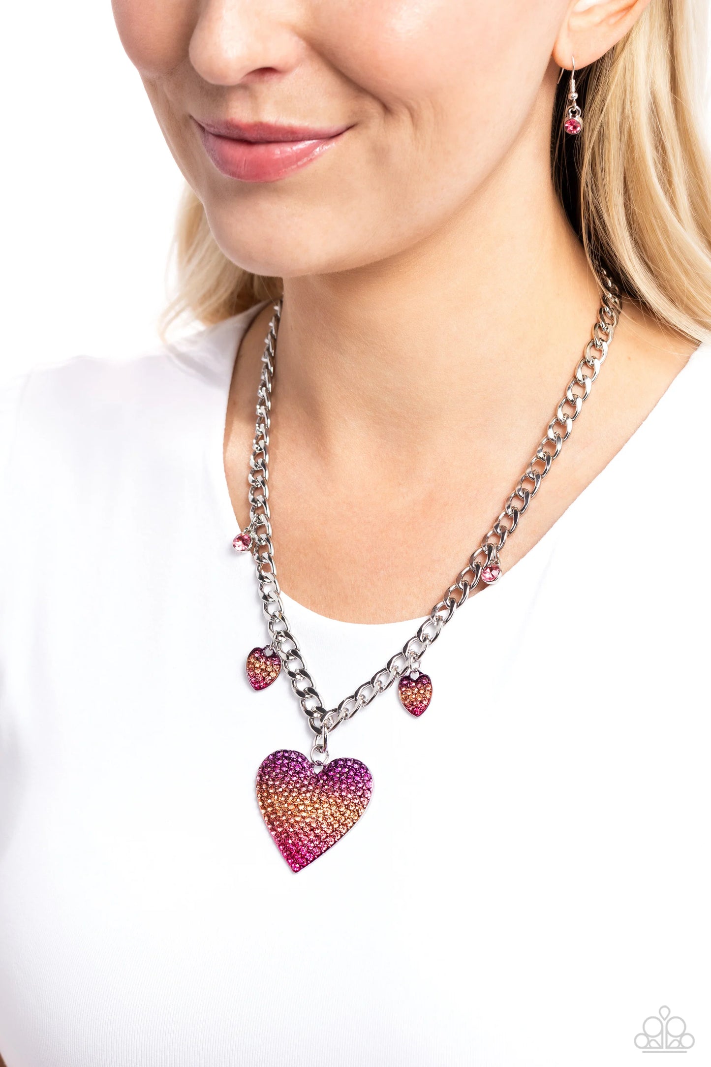 Paparazzi For the Most HEART - Pink Necklace