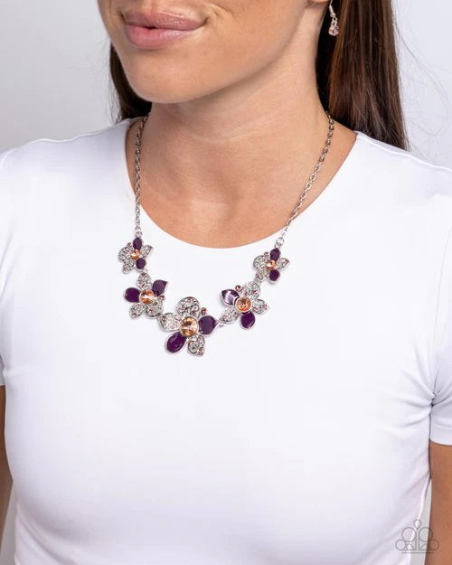 Paparazzi Necklace ~ April Showers Bring Flowers - Purple