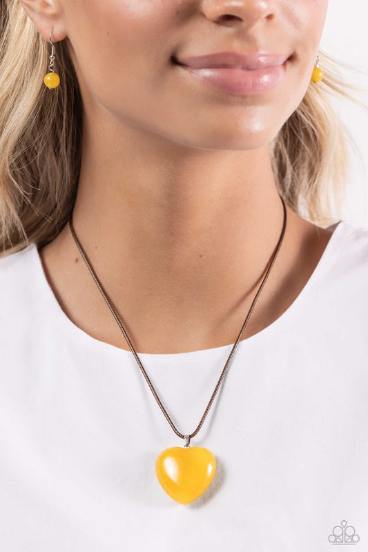 Paparazzi Serene Sweetheart - Yellow Necklace