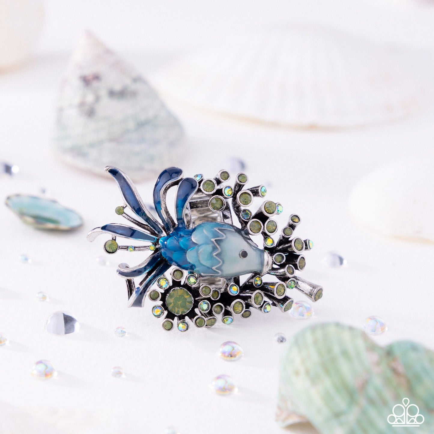 Swimming Through Sparkle - blue - Paparazzi ring