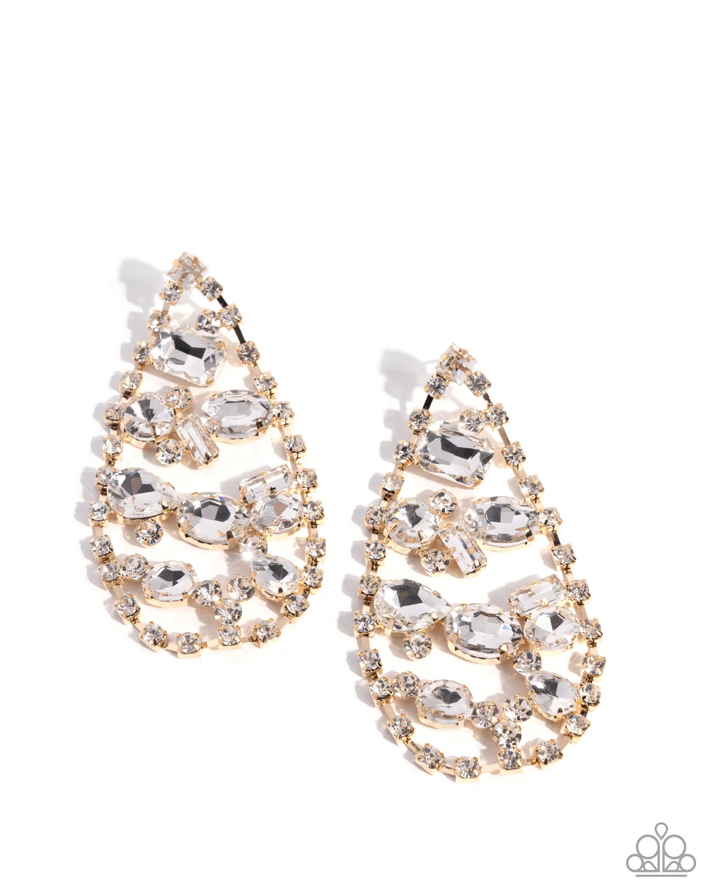 Paparazzi Giant Glitter - Gold Post Earrings