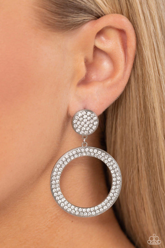 Paparazzi GLOW You Away - White Post Earrings