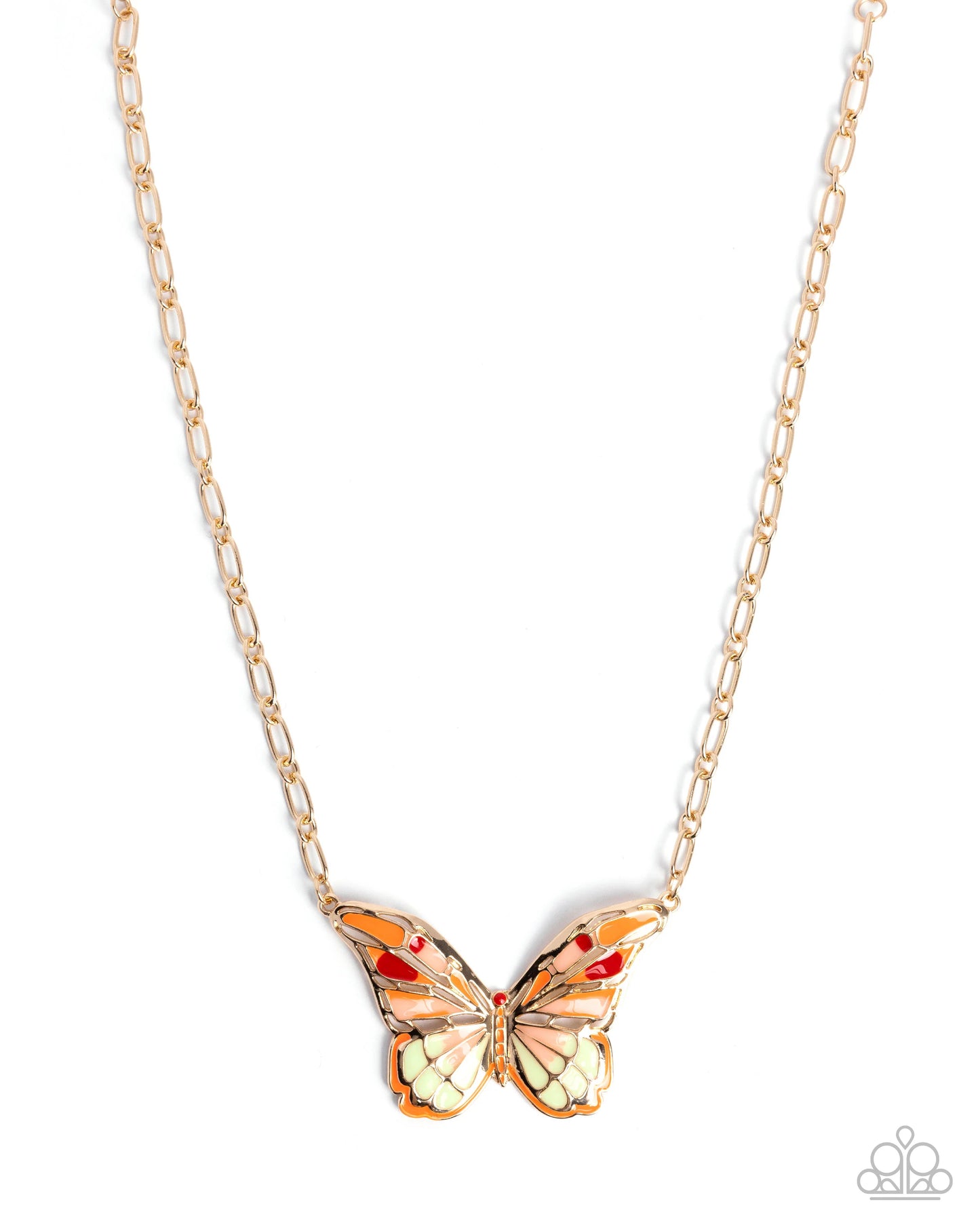 Aerial Accolade - orange - Paparazzi necklace