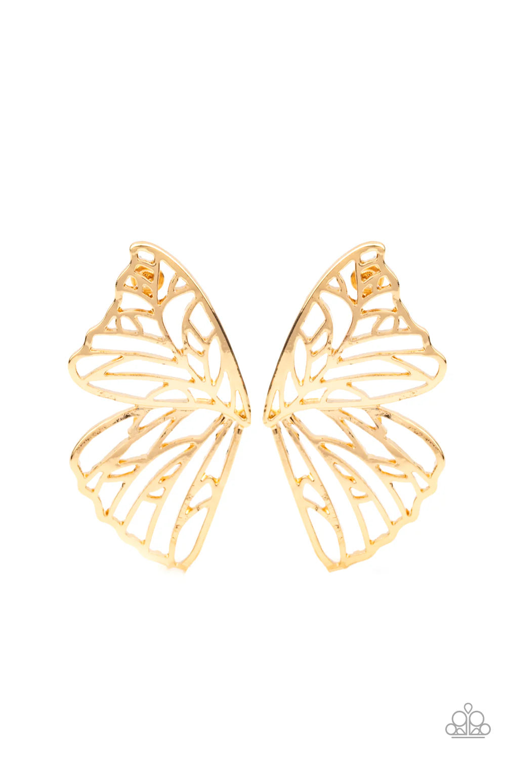 Paparazzi Butterfly Frills - Gold Post Earrings
