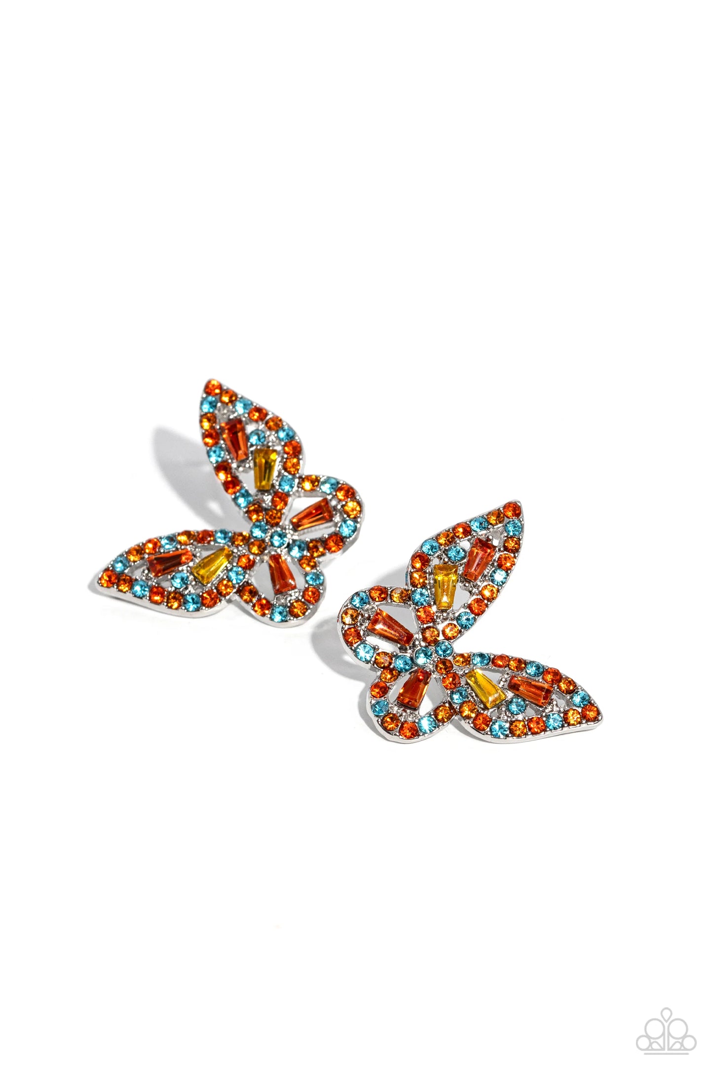 Paparazzi Tilted Takeoff - Orange Post Earrings