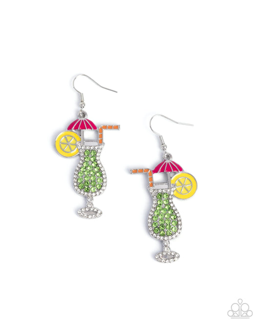 Paparazzi Delightful Daiquiri - Green Earrings