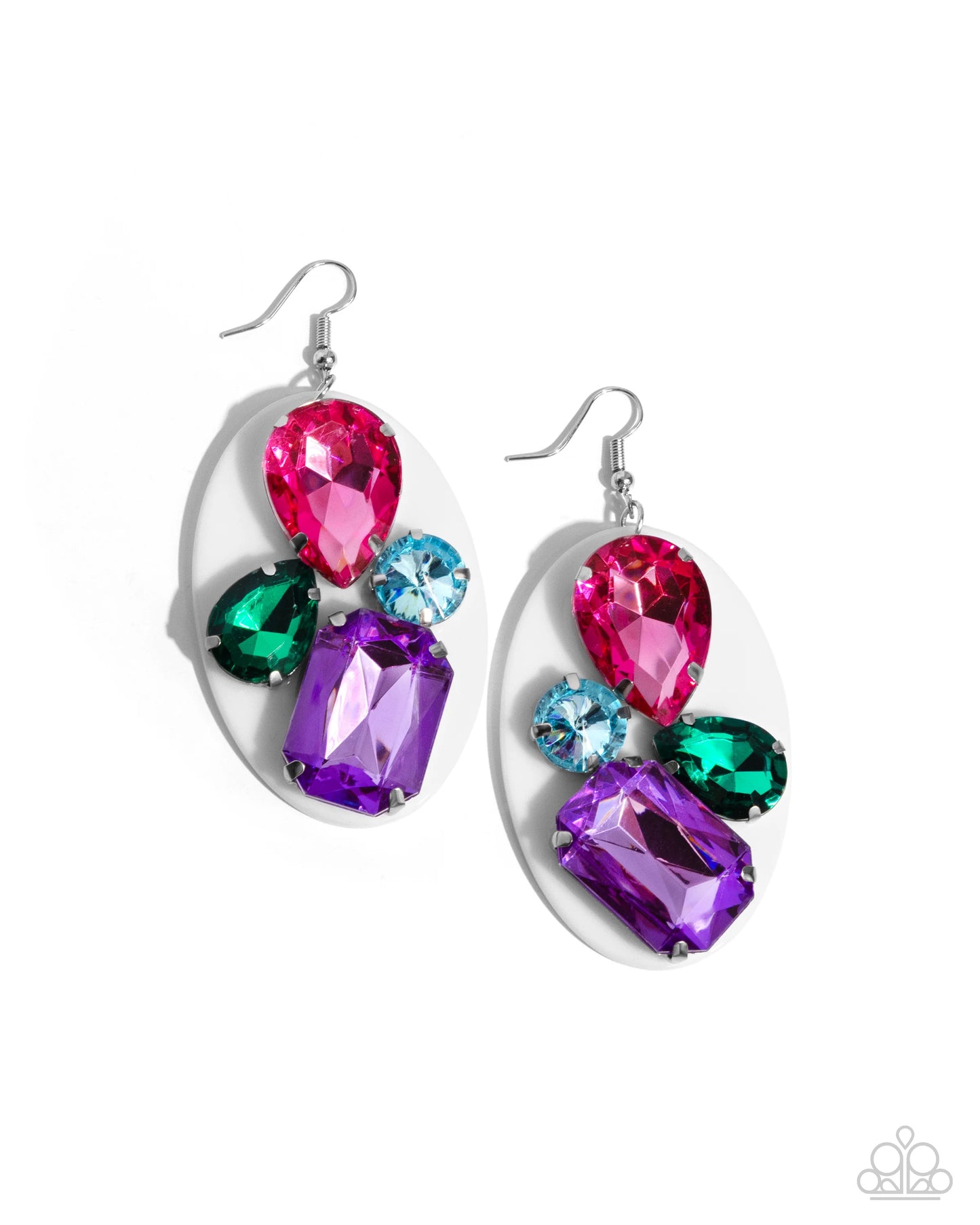 Paparazzi ♥ Attention Grabber - White ♥ Earrings