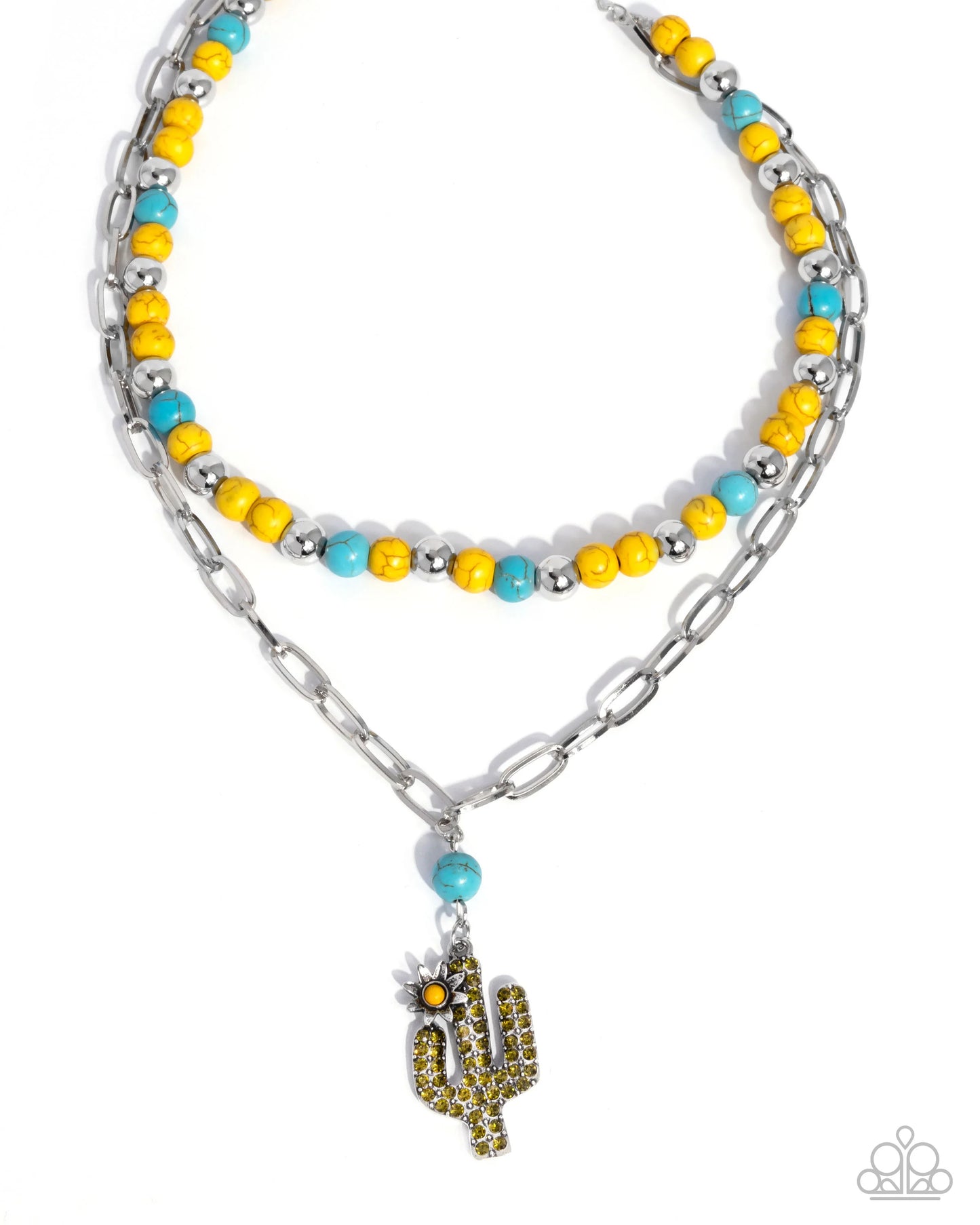 Necklace: "Cactus Cascade - Yellow" 
Post Earring: "Cactus Cause - Yellow”