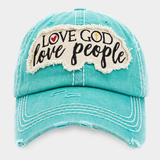 LOVE GOD love people Vintage Baseball Cap