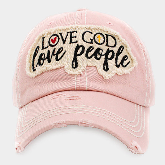 LOVE GOD love people Vintage Baseball Cap