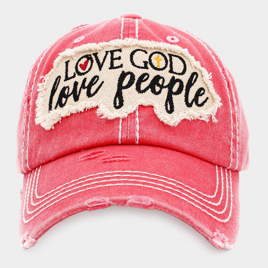LOVE GOD love people Vintage Baseball Cap