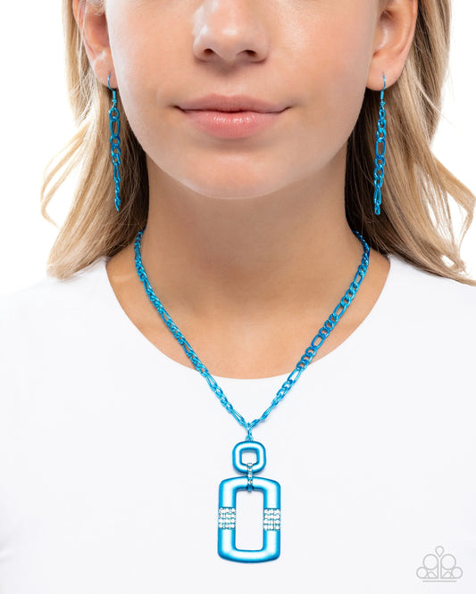 Paparazzi Metallic Movement Blue Necklace