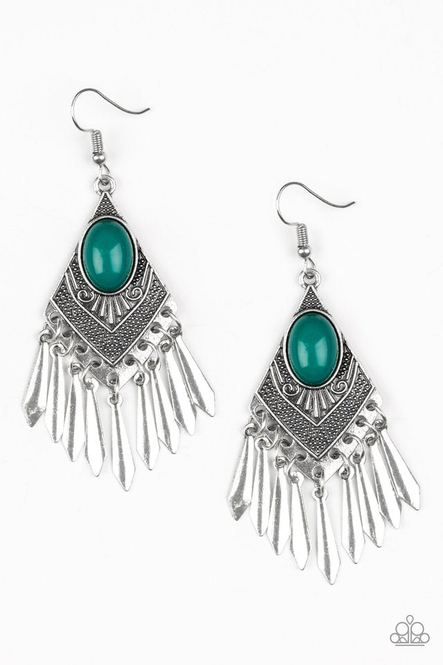Mostly Monte-ZUMBA - Green Earrings - Paparazzi Accessories