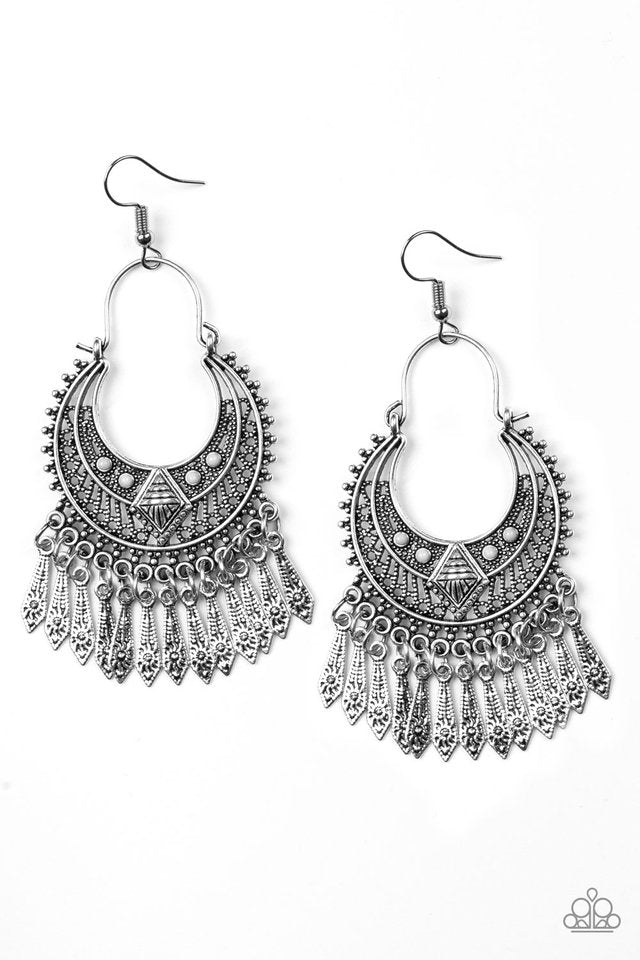 Walk On The Wildside - Silver Earrings - Paparazzi Accessories