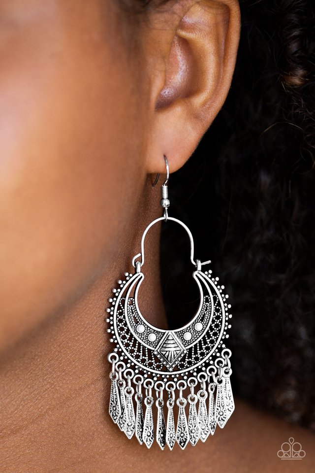 Walk On The Wildside - Silver Earrings - Paparazzi Accessories