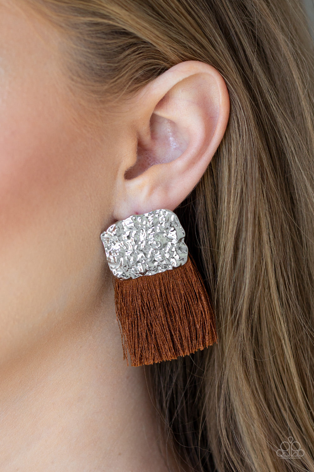 Plume Bloom - Brown Paparazzi Fringe Earrings