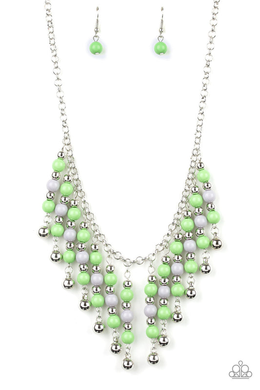PAPARAZZI "YOUR SUNDAES BEST" GREEN NECKLACE & EARRING SET