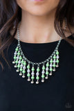 PAPARAZZI "YOUR SUNDAES BEST" GREEN NECKLACE & EARRING SET