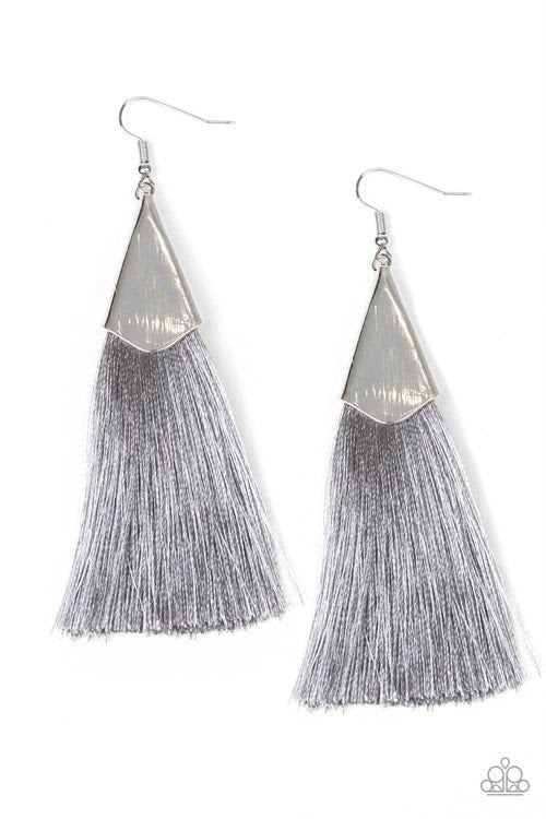 Paparazzi Accessories  In Full PLUME - Silver Earrings