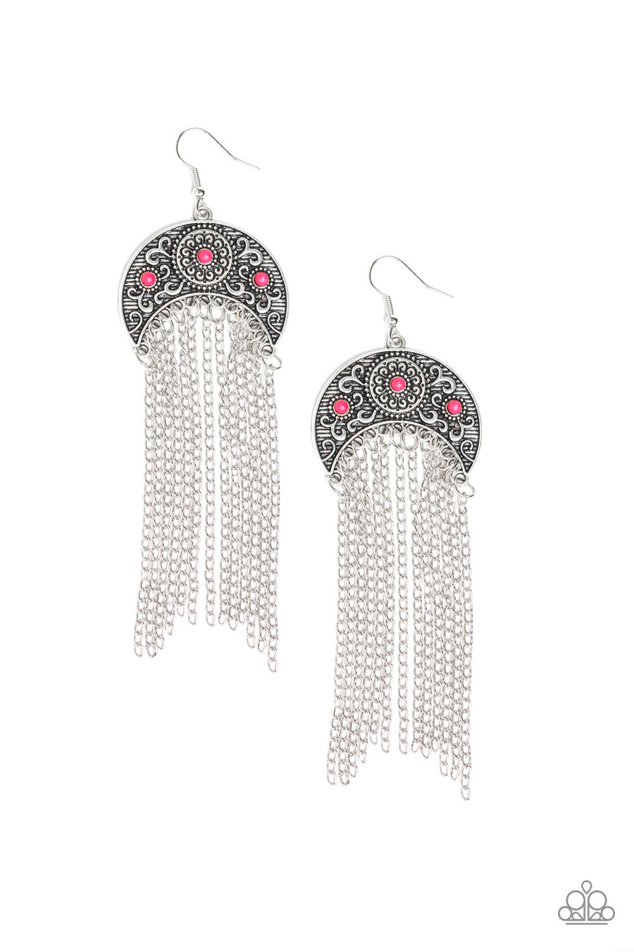 Paparazzi Lunar Melody - Pink Earrings