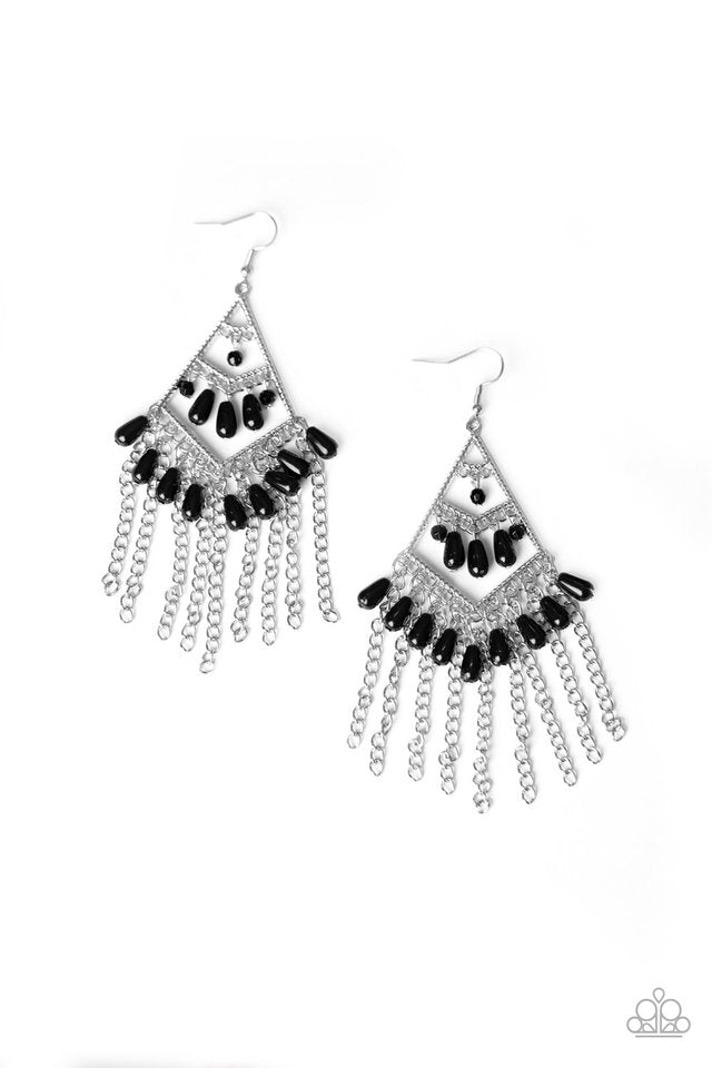 Paparazzi Earring ~ Trending Transcendence - Black