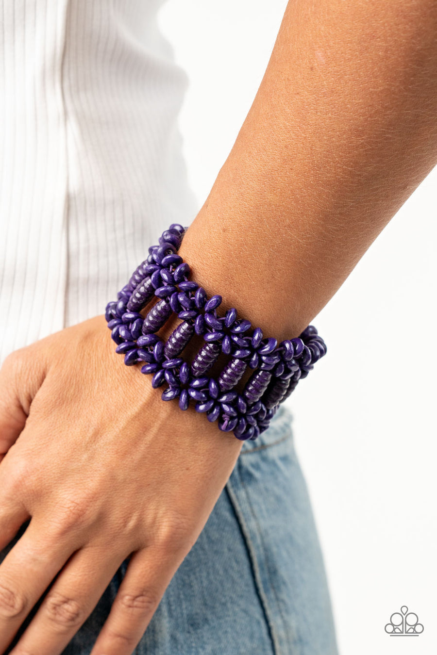 Paparazzi - Fiji Flavor - Purple Wood Bracelet
