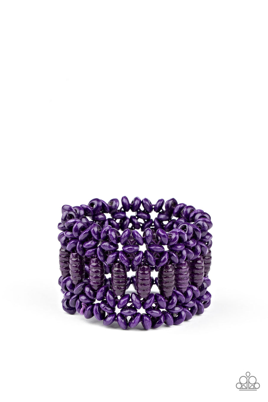 Paparazzi - Fiji Flavor - Purple Wood Bracelet