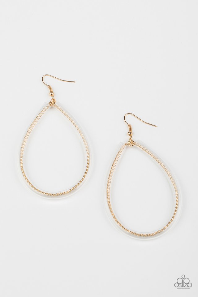 Paparazzi Earring ~ Just ENCASE You Missed It - Gold