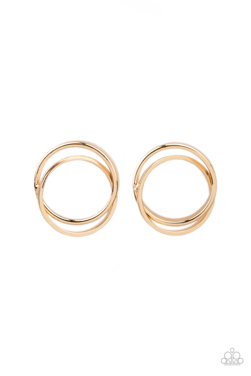 Always In The Loop - Gold Paparazzi Earring