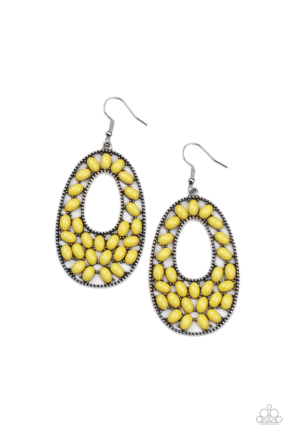 PAPARAZZI "BEADED SHORES" YELLOW EARRINGS