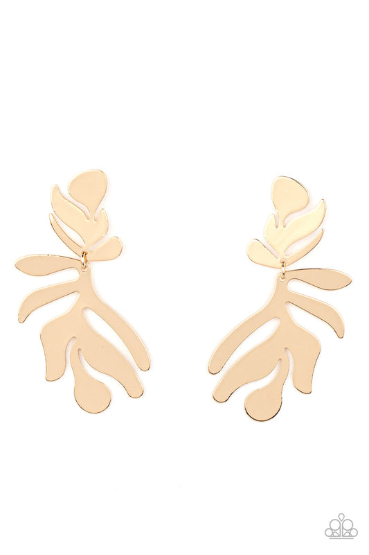Paparazzi  Palm Picnic - Gold  Post Earrings