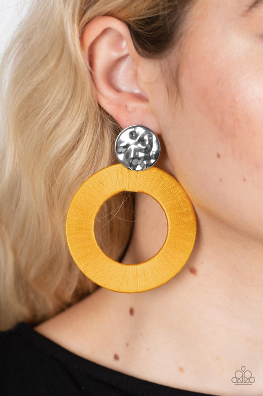 PAPARAZZI - STRATEGICALLY SASSY - YELLOW EARRINGS