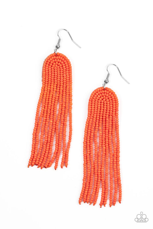 RIGHT AS RAINBOW - ORANGE EARRINGS - PAPARAZZI ACCESSORIES