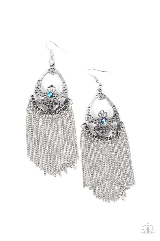 PAPARAZZI "CASTLE COTTAGE" BLUE EARRINGS