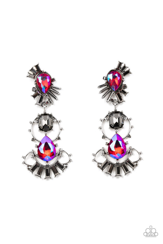 PAPARAZZI "ULTRA UNIVERSAL" PINK EXCLUSIVE POST EARRINGS