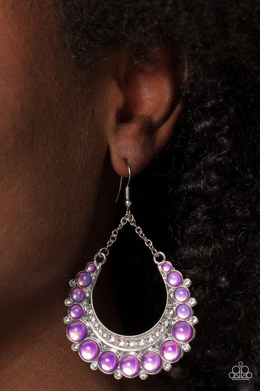 Paparazzi Earring ~ Bubbly Bling - Purple