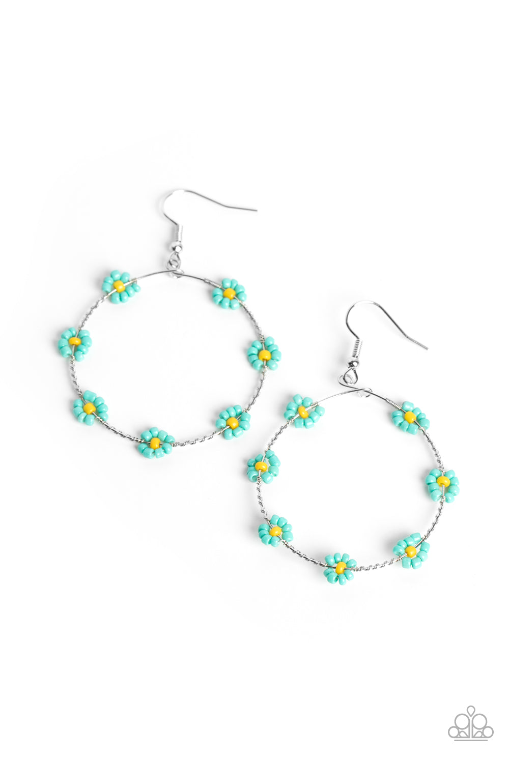 Dainty Daisies - Blue Paparazzi Earring