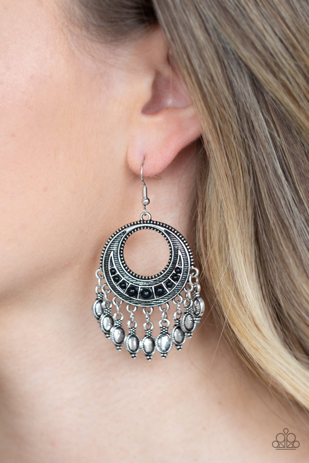 Paparazzi  Desert Divinity - Black  Earrings