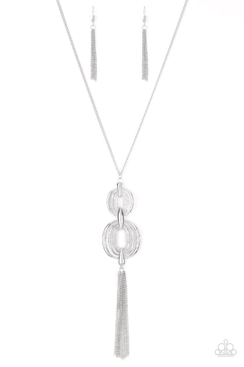 Paparazzi  Timelessly Tasseled - Silver  Necklace