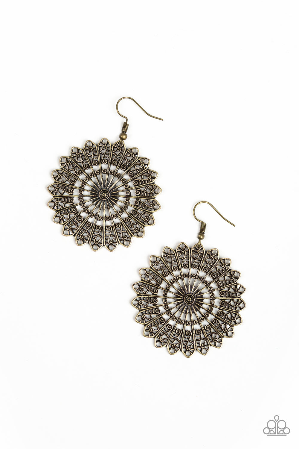 PAPARAZZI  "GLOBETROTTING GURU" BRASS EARRINGS