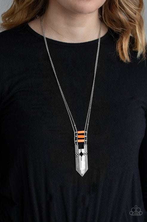 Paparazzi  Triassic Era - Orange  Necklace