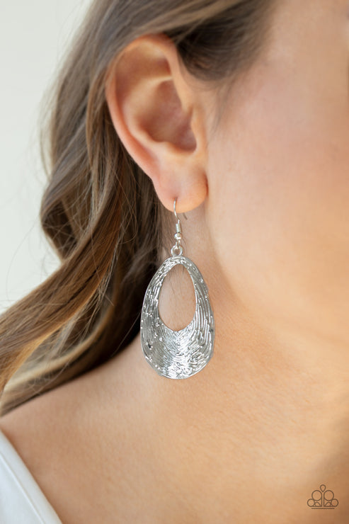 Paparazzi  Mean Sheen - Silver  Earrings