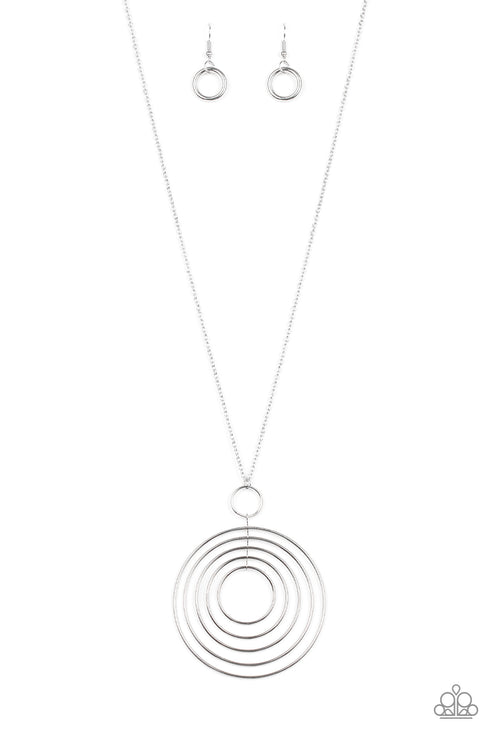 Paparazzi  Running Circles In My Mind - Silver  Necklace