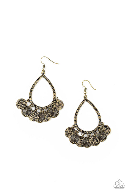 Paparazzi  All In Good CHIME - Brass  Earrings